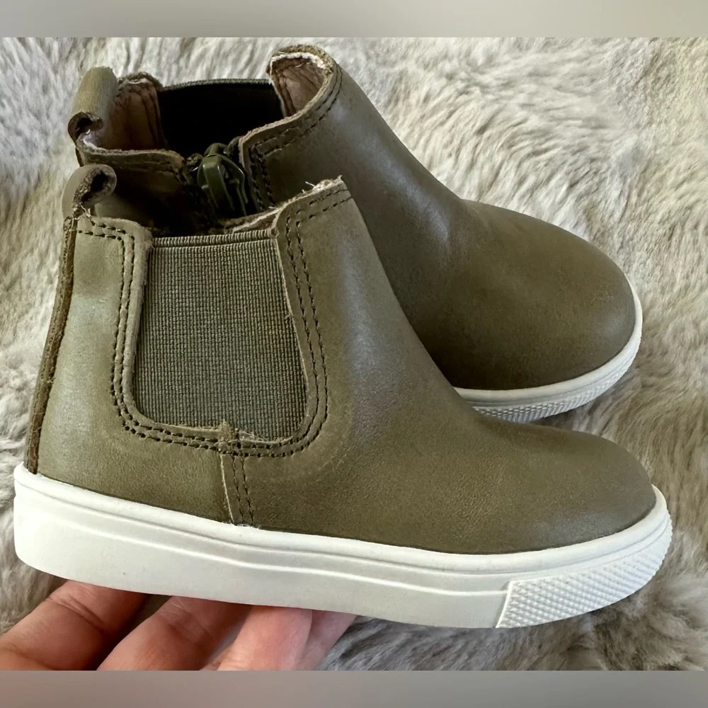 CONSCIOUSLY BABY LEATHER CHELSEA BOOT green size 5